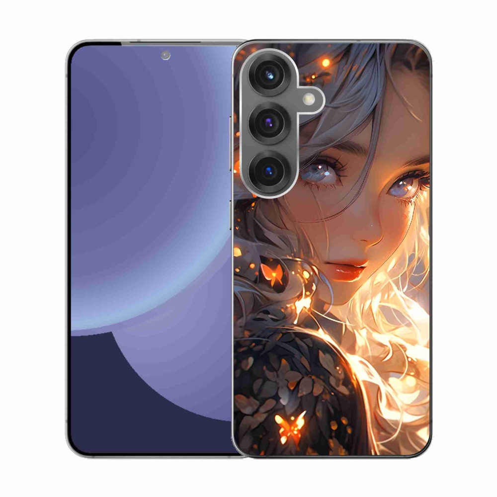 Gelový kryt mmCase na Samsung Galaxy S25 - dívka a motýli