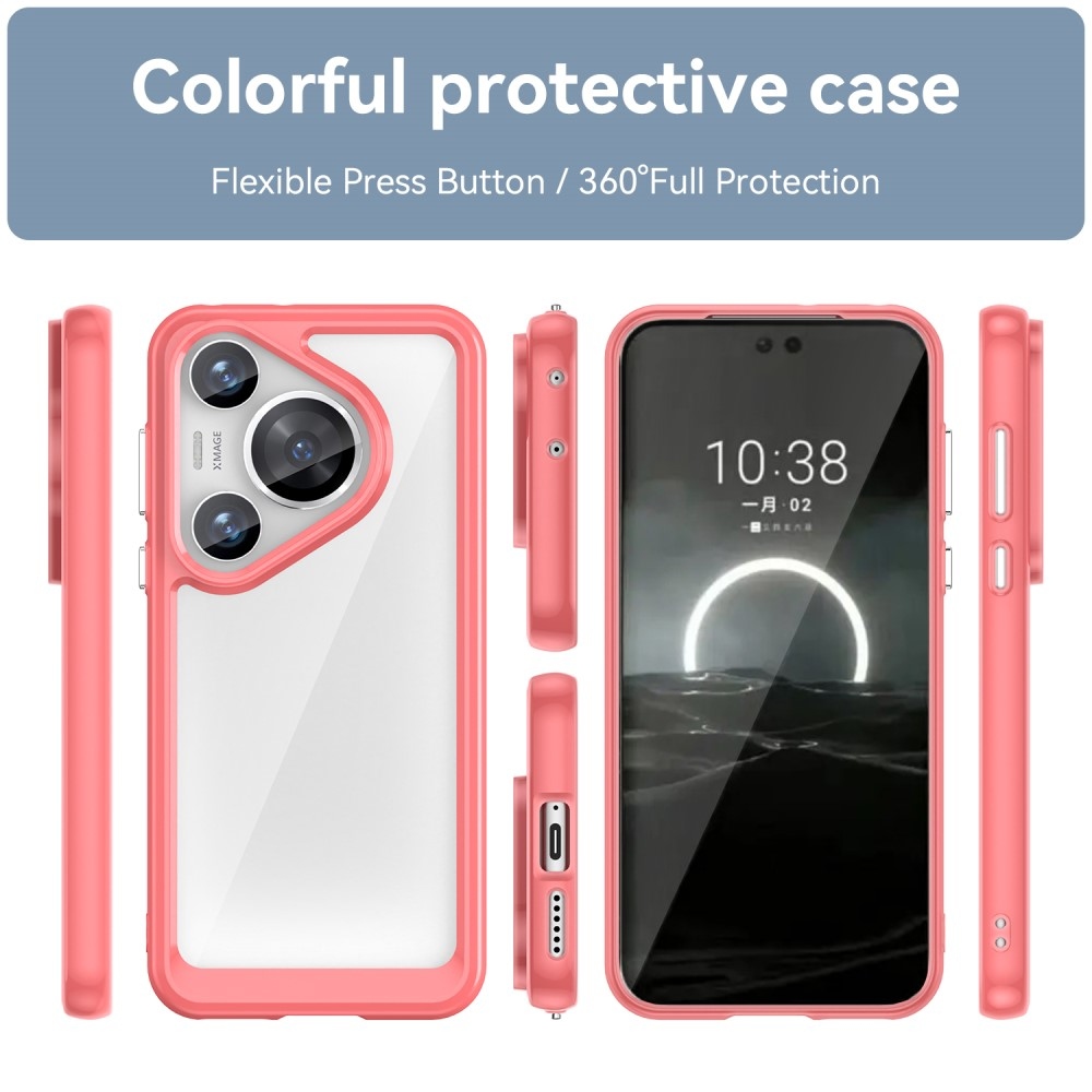 Gelový obal s pevnými zády na Huawei Pura 70 Pro - červený