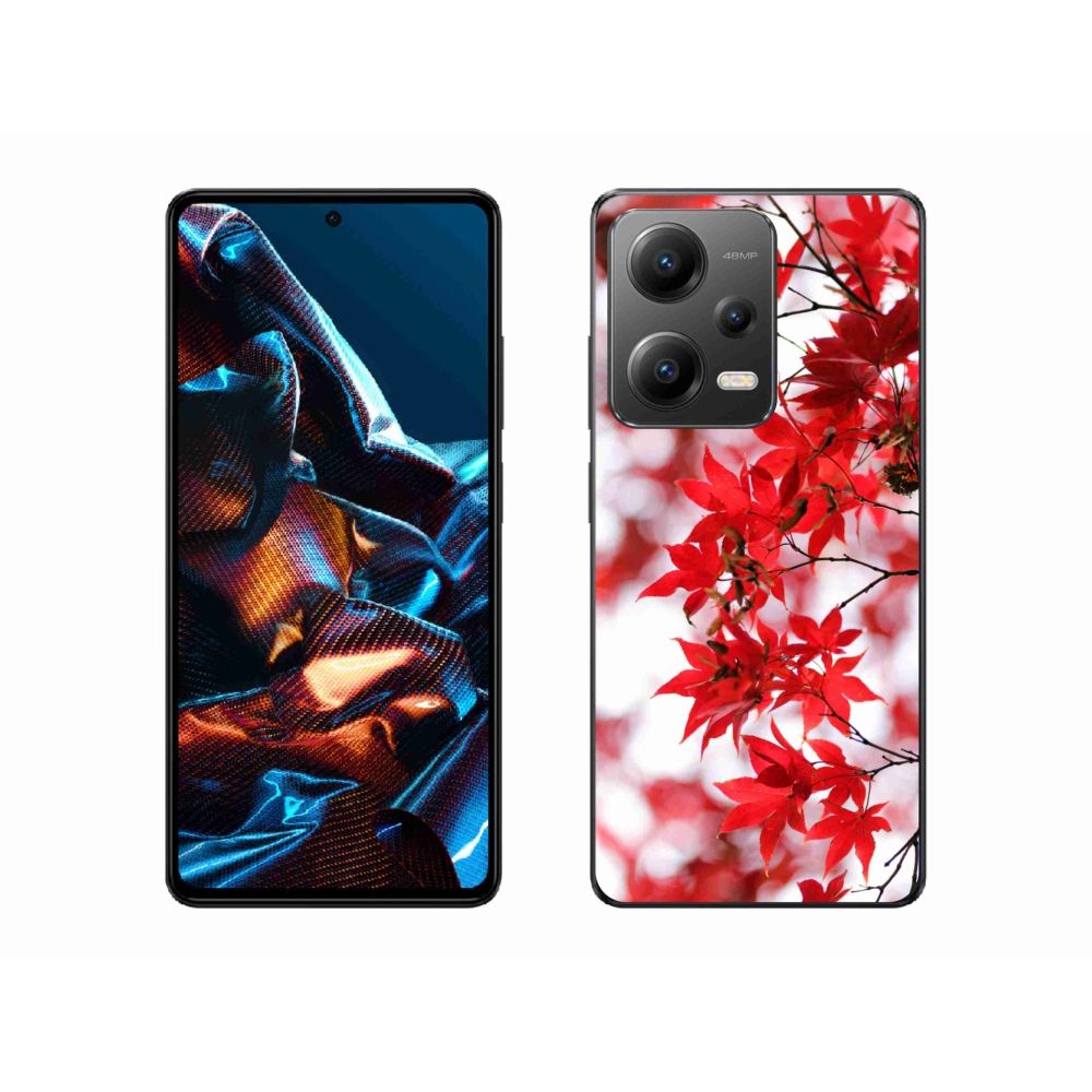 Gelový kryt mmCase na Xiaomi Redmi Note 12 Pro 5G - červené listy