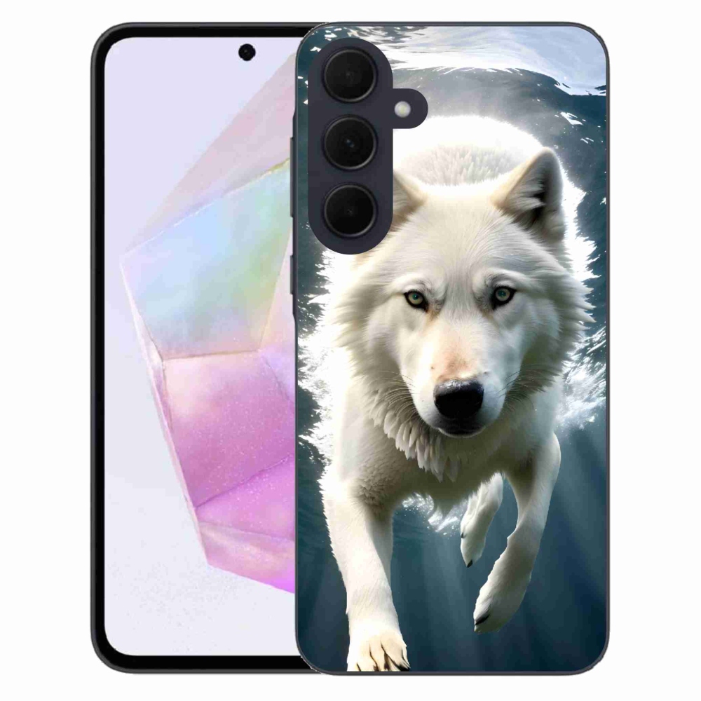 Gelový kryt mmCase na Samsung Galaxy A35 5G - bílý vlk