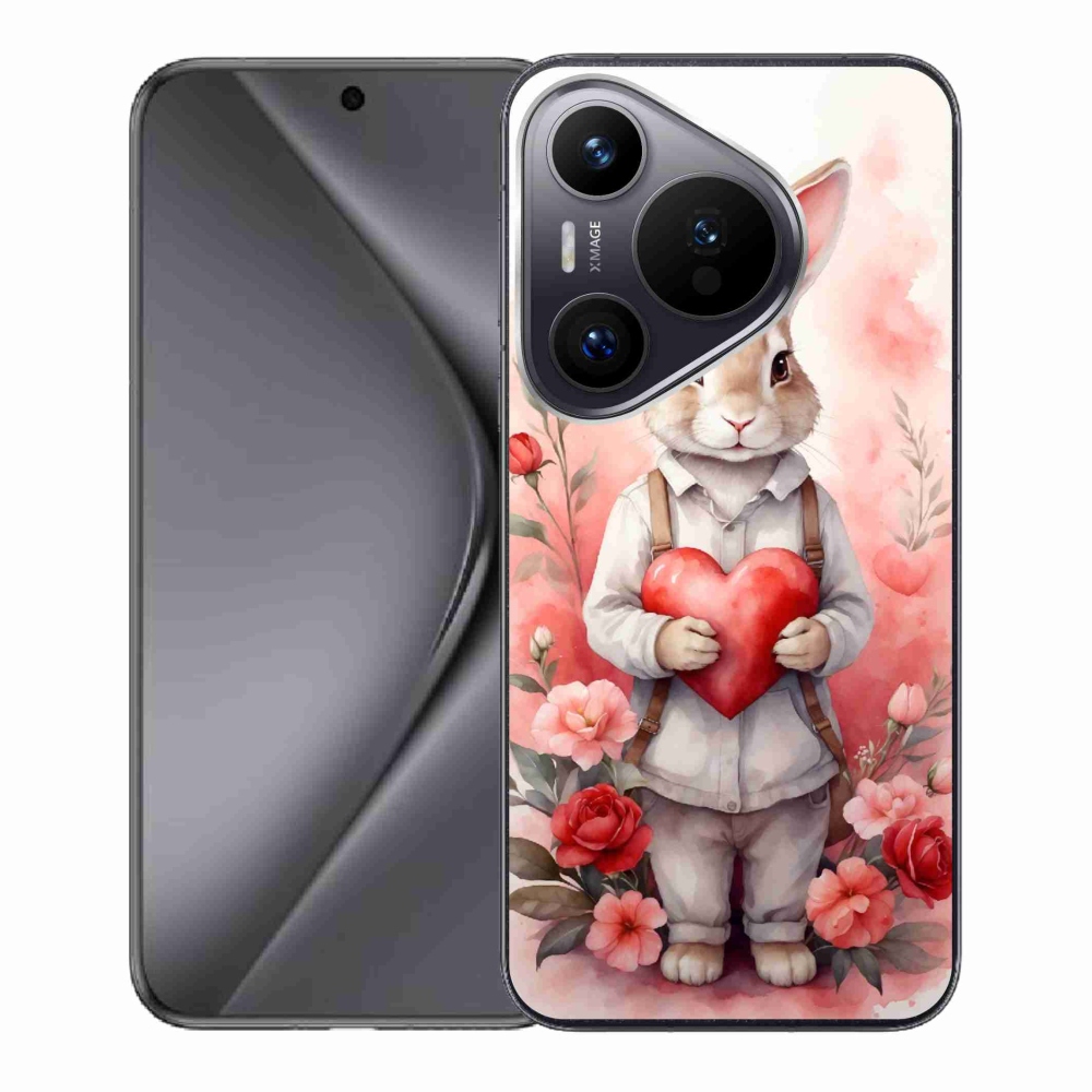 Gelový kryt mmCase na Huawei Pura 70 - zajíc se srdíčkem