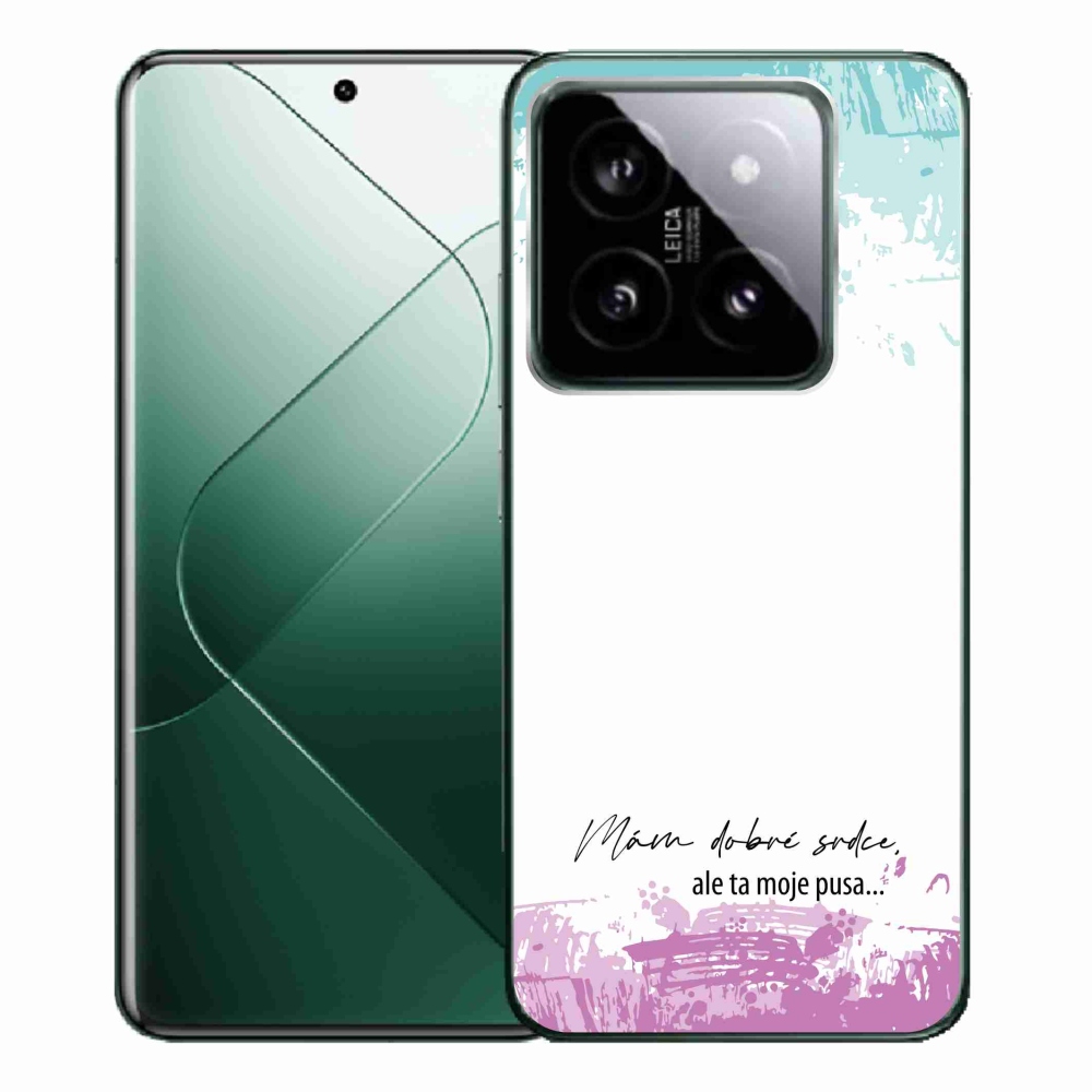 Gelový kryt mmCase na Xiaomi 14 Pro - vtipný text 3 bílé pozadí