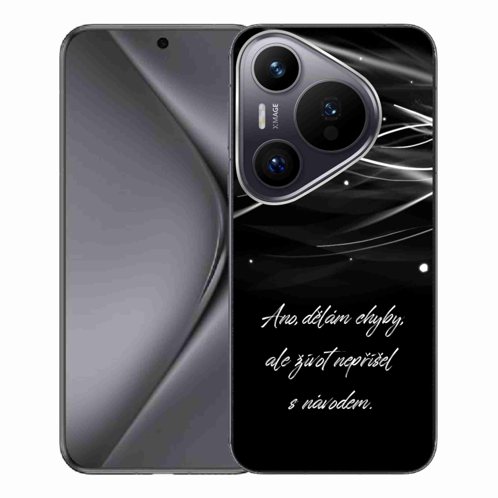 Gelový kryt mmCase na Huawei Pura 70 Pro - citát černé pozadí