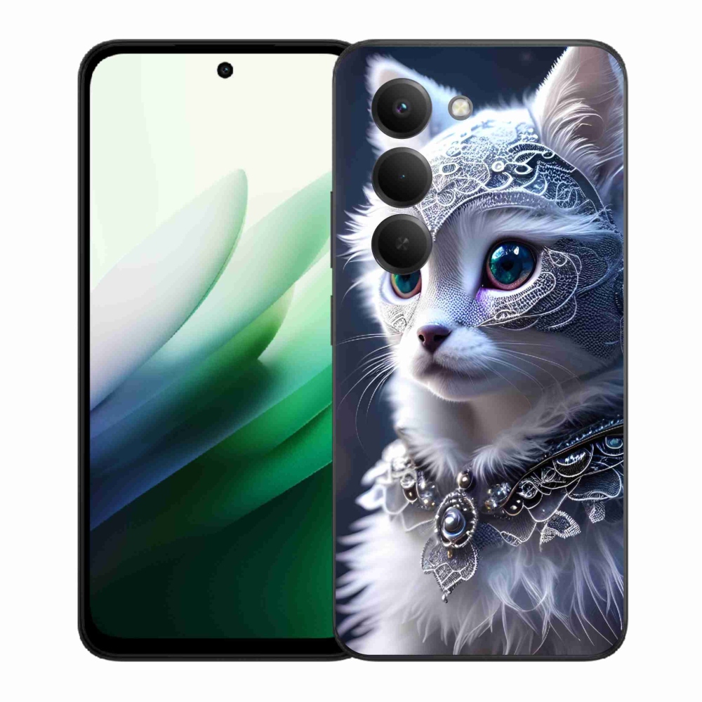 Gelový kryt mmCase na Xiaomi Redmi 15 5G (169mm) - bílá kočka