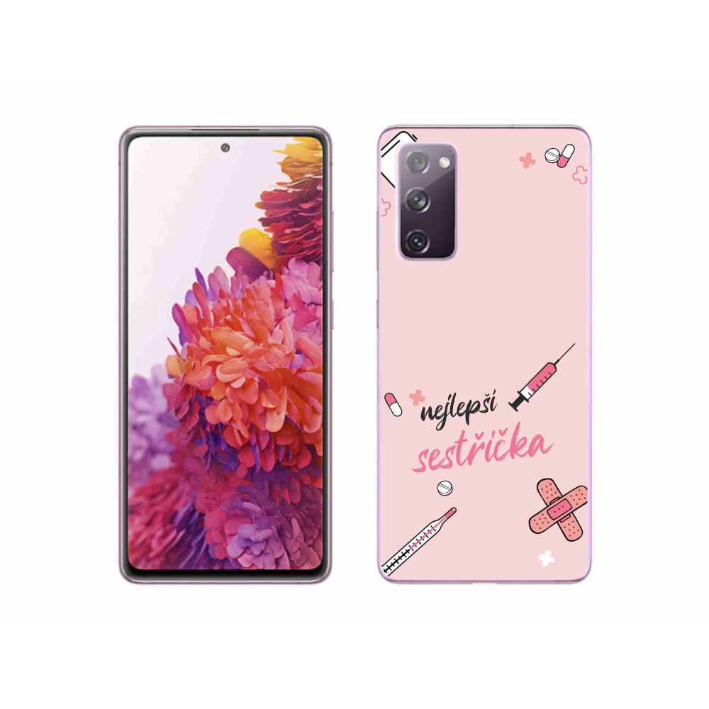 Gelový kryt mmCase na Samsung Galaxy S20 FE - nejlepší sestřička růžové pozadí
