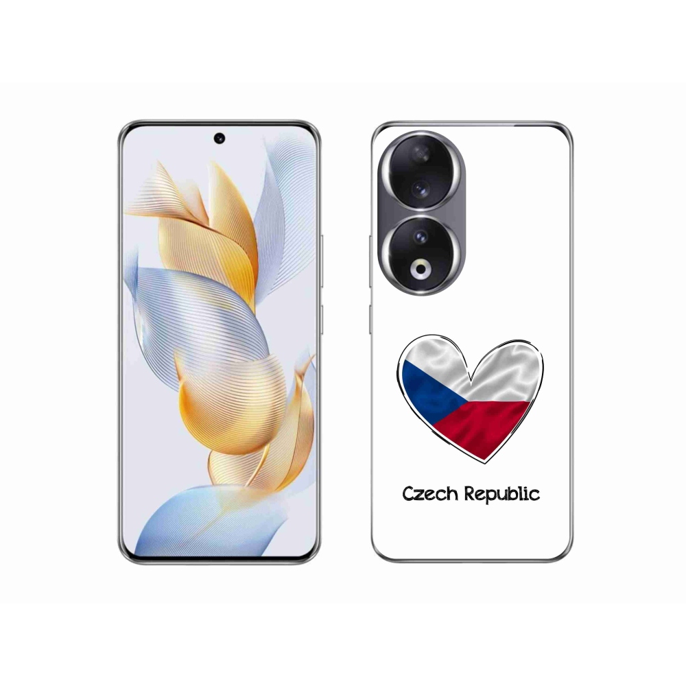 Gelový kryt mmCase na Honor 90 - vlajka srdce bílé pozadí