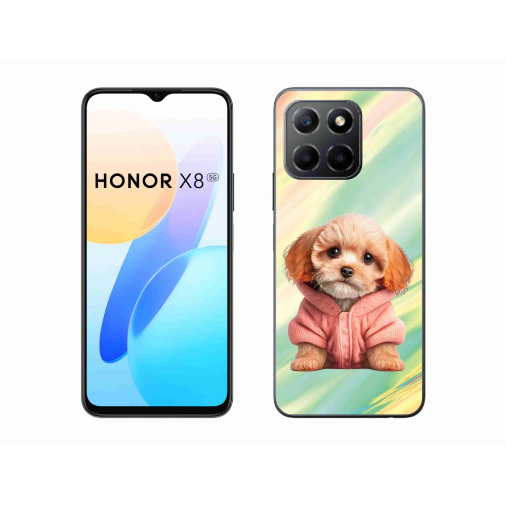 Gelový kryt mmCase na Honor X8 5G - štěně ve svetru