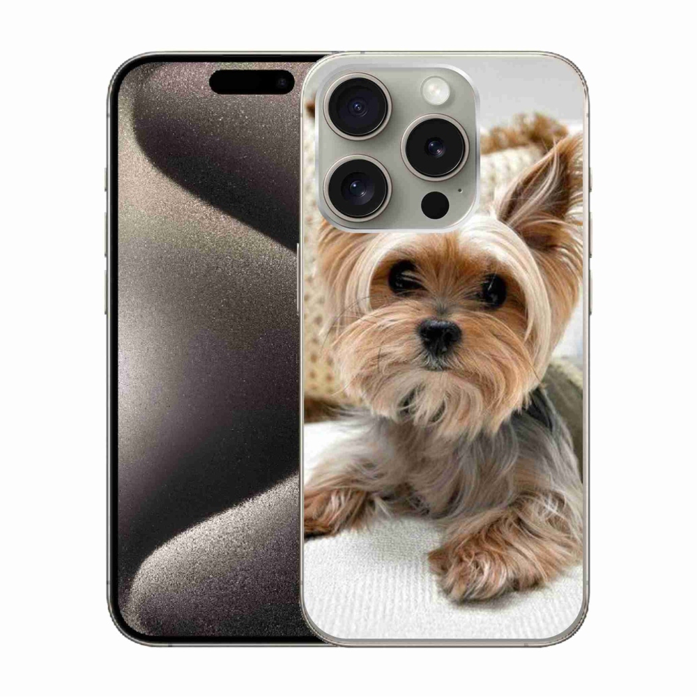 Gelový obal mmCase na iPhone 15 Pro - jorkšír 5