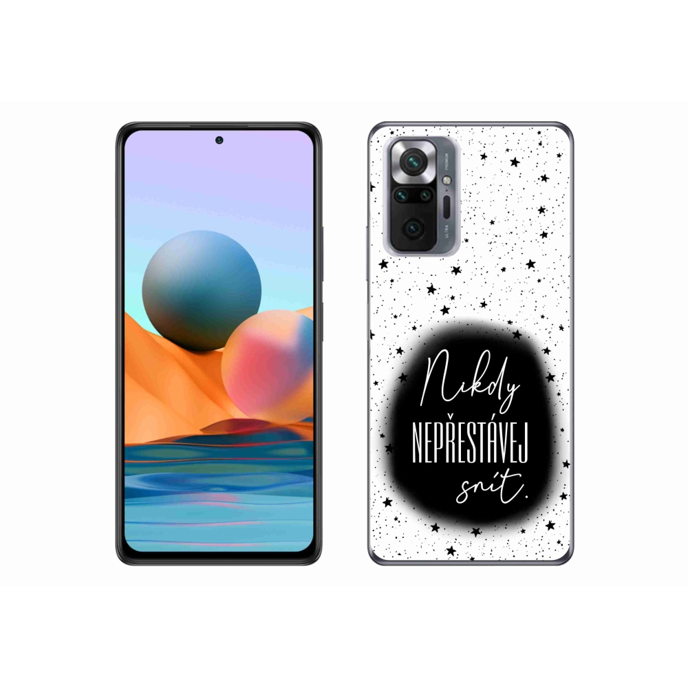 Gelový kryt mmCase na Xiaomi Redmi Note 10 Pro - citát 1 černobílé pozadí
