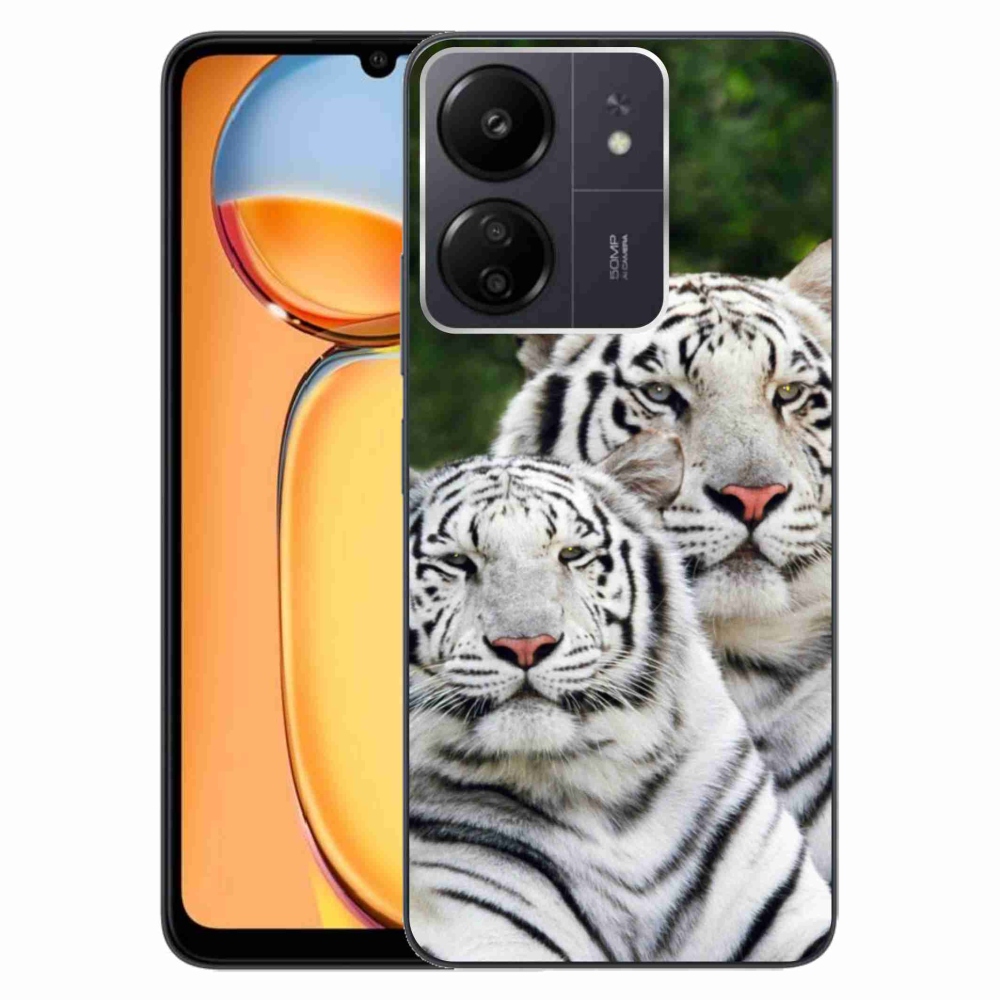 Gelový obal mmCase na Xiaomi Poco C65/Redmi 13C - bílí tygři