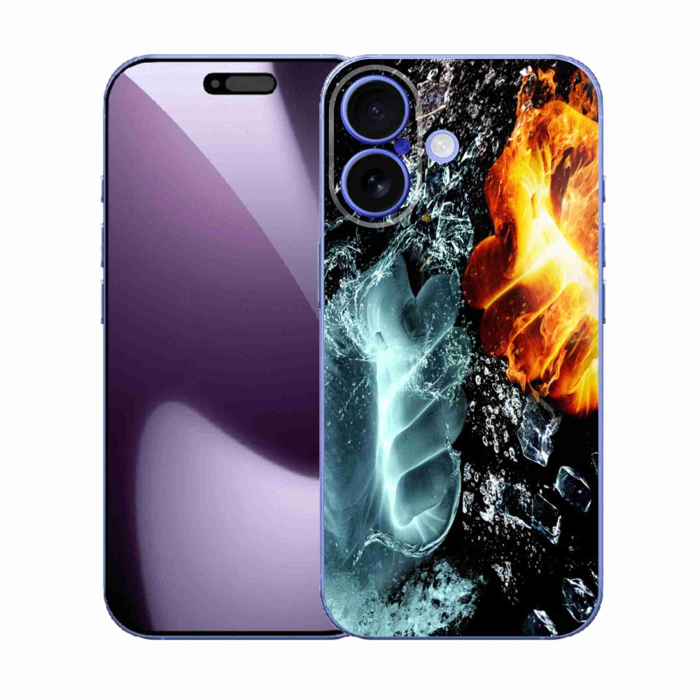 Gelový kryt mmCase na iPhone 17 - voda a oheň