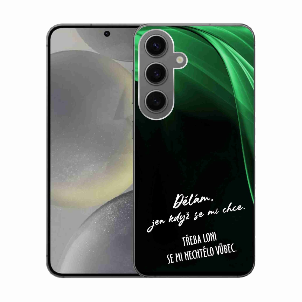 Gelový kryt mmCase na Samsung Galaxy S24 - vtipný text 12 černé pozadí