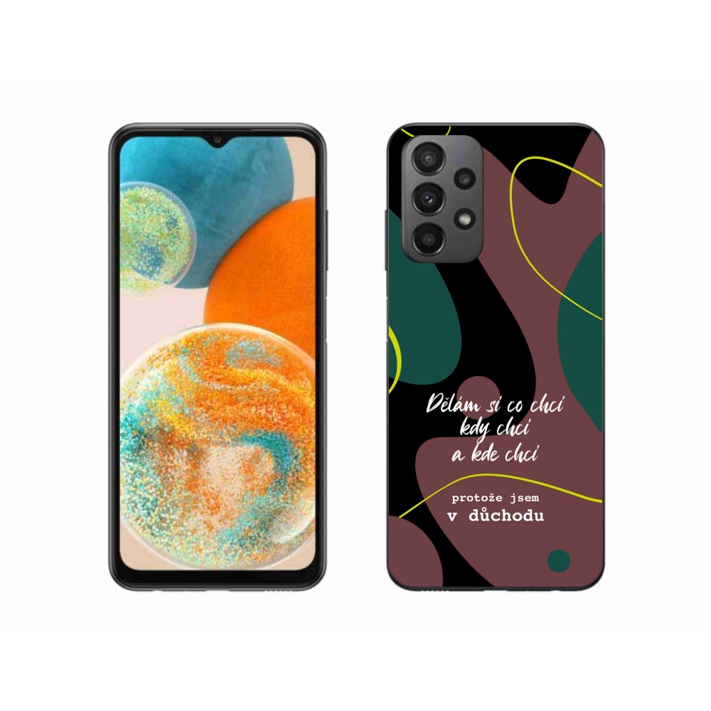 Gelový kryt mmCase na Samsung Galaxy A23 4G/5G - vtipný text 10 černé pozadí