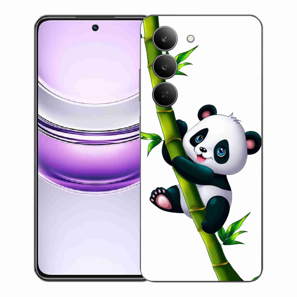 Gelový kryt mmCase na Realme 14x 5G - panda na bambusu