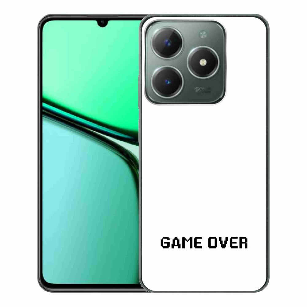 Gelový kryt mmCase na Realme C61 - game over bílé pozadí