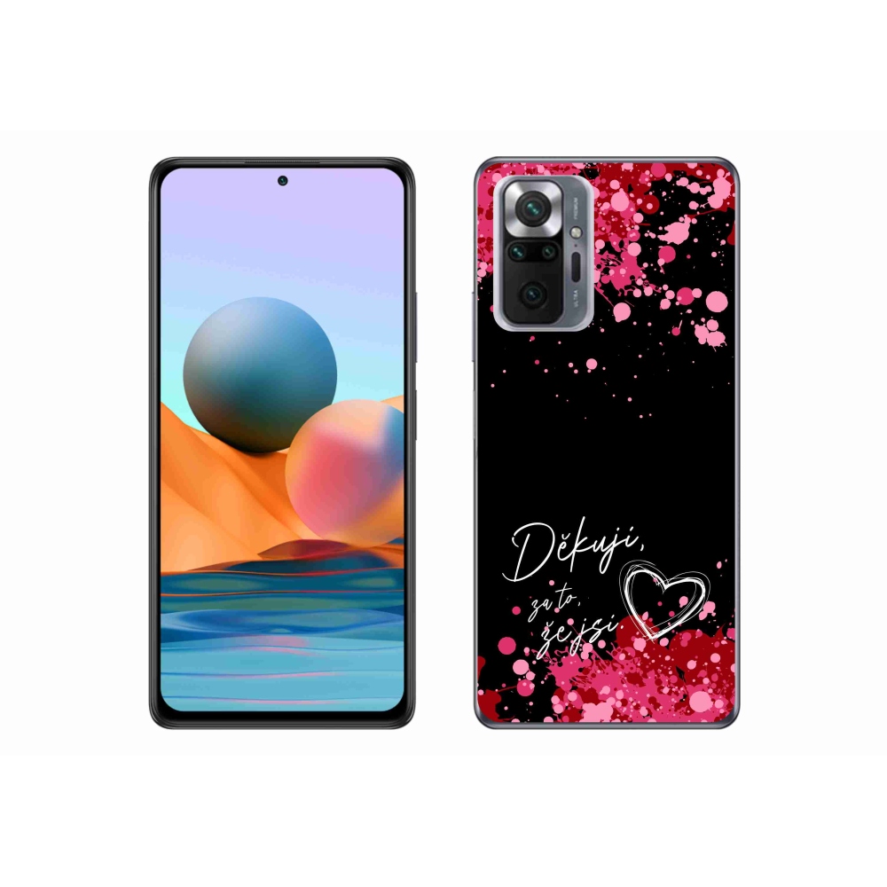 Gelový kryt mmCase na Xiaomi Redmi Note 10 Pro - zamilovaný text 2 černé pozadí