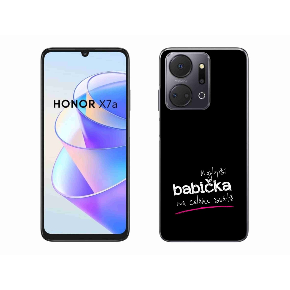 Gelový kryt mmCase na Honor X7a - nejlepší babička 4 černé pozadí