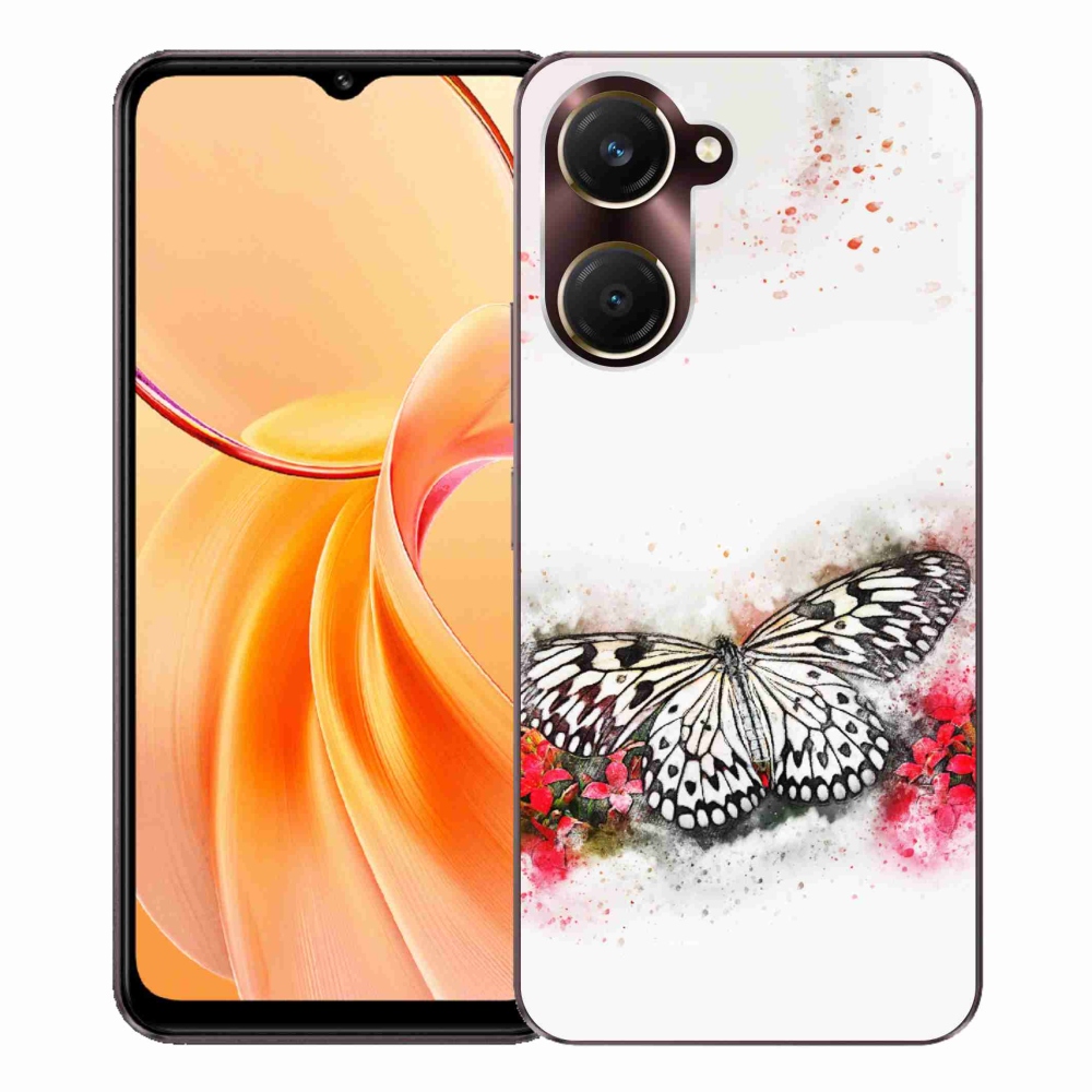 Gelový kryt mmCase na Vivo Y28s 5G - černobílý motýl