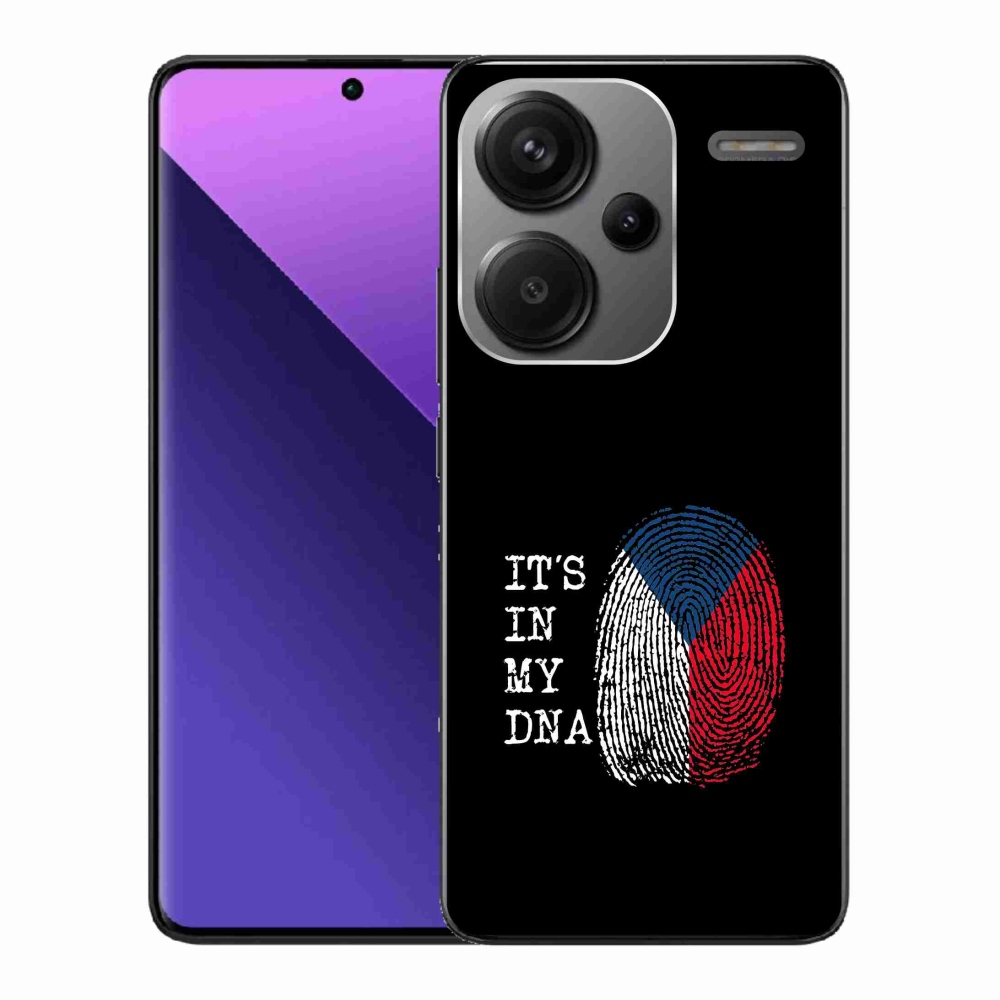 Gelový kryt mmCase na Xiaomi Redmi Note 13 Pro+ 5G - vlajka otisk prstu černé pozadí