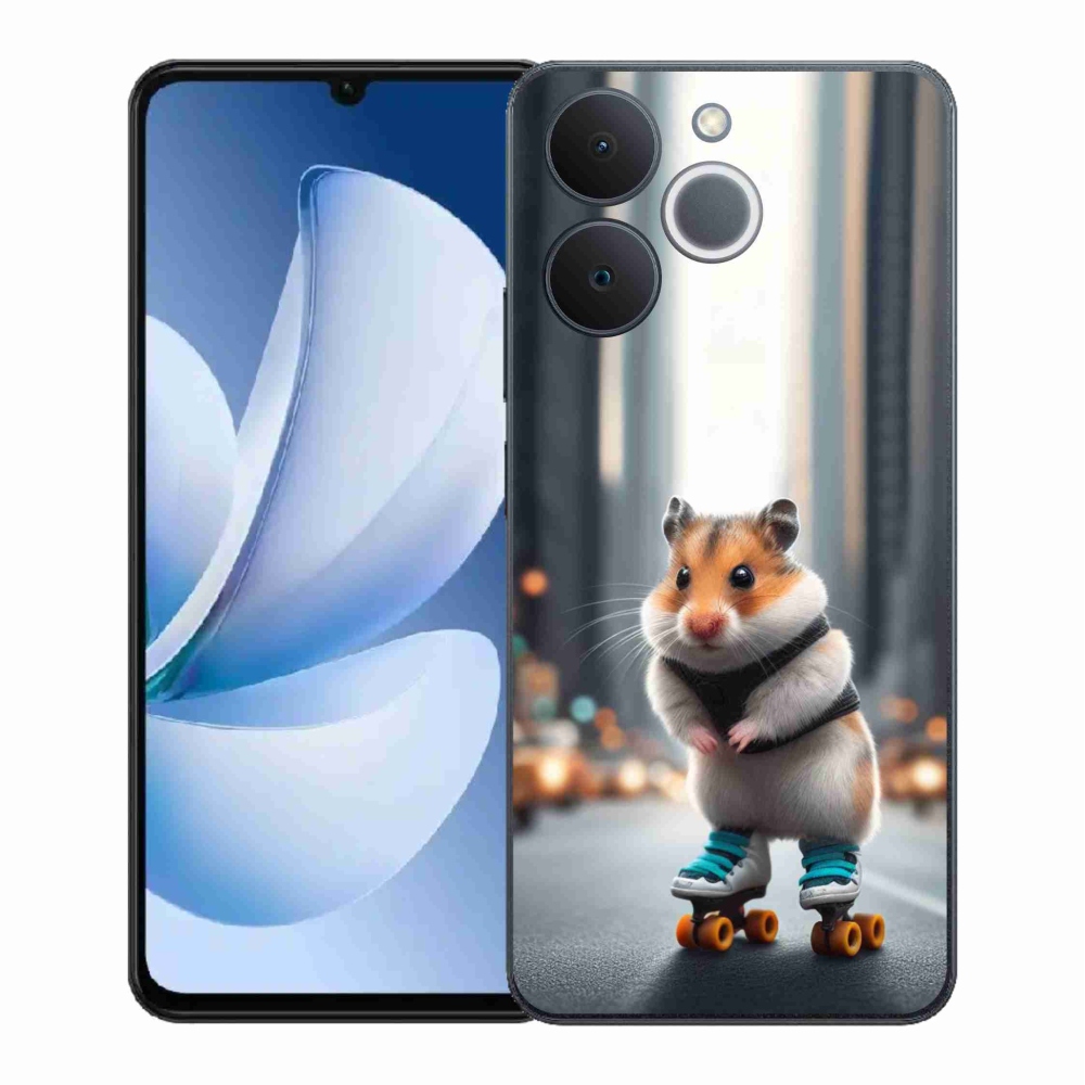 Gelový kryt mmCase na Realme Note 70T - křeček na bruslích