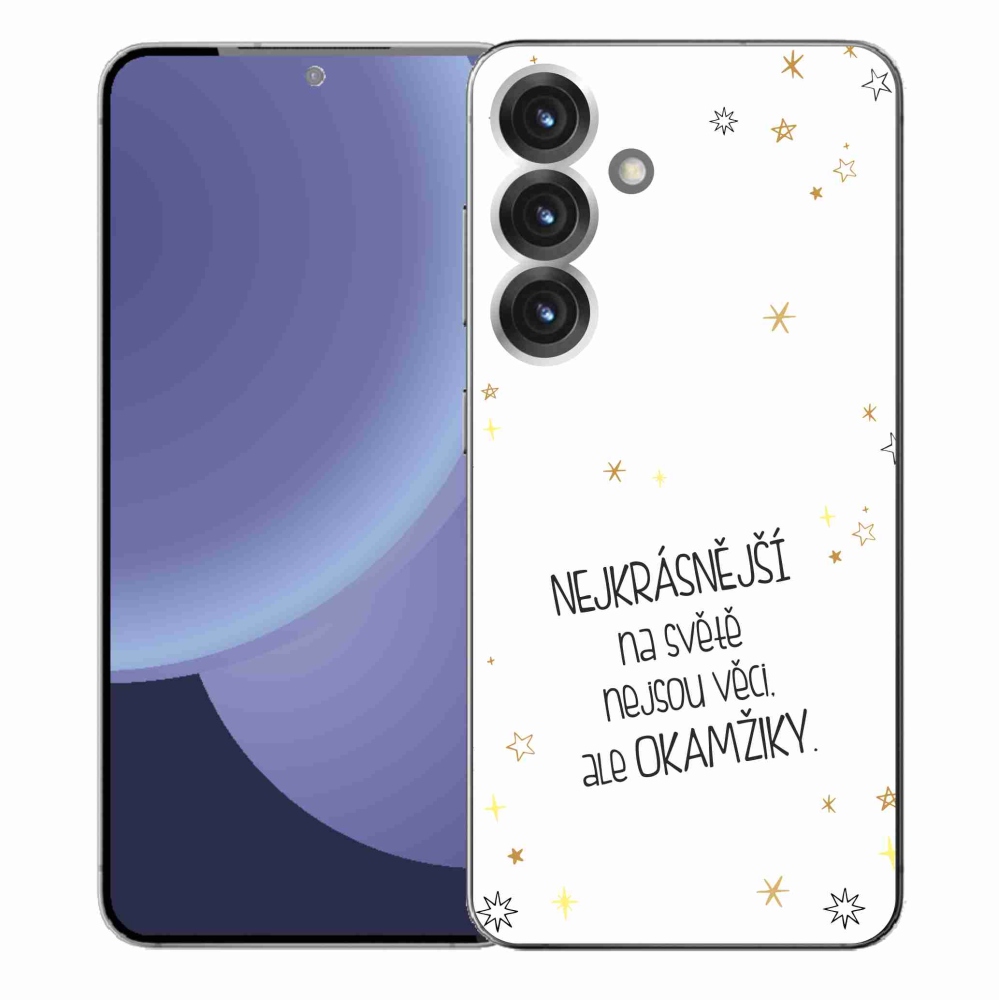 Gelový kryt mmCase na Samsung Galaxy S25+ - citát 4 bílé pozadí