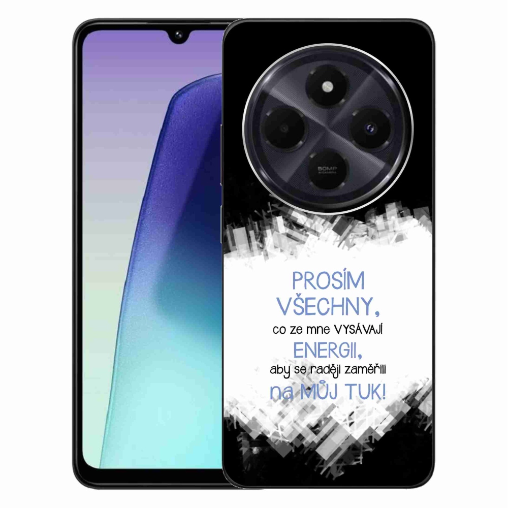 Gelový kryt mmCase na Xiaomi Redmi 14C/Poco C75 - vtipný text 1 modrý
