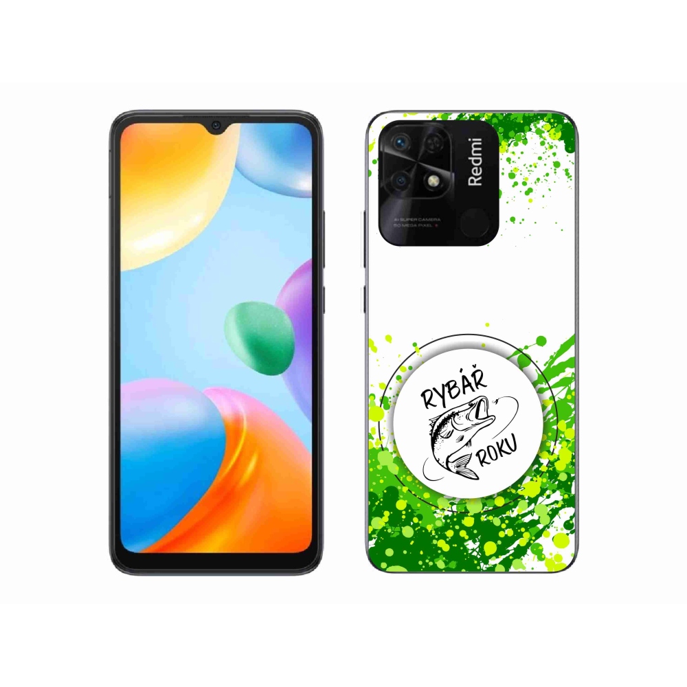 Gelový kryt mmCase na Xiaomi Redmi 10C - rybář roku bílé pozadí