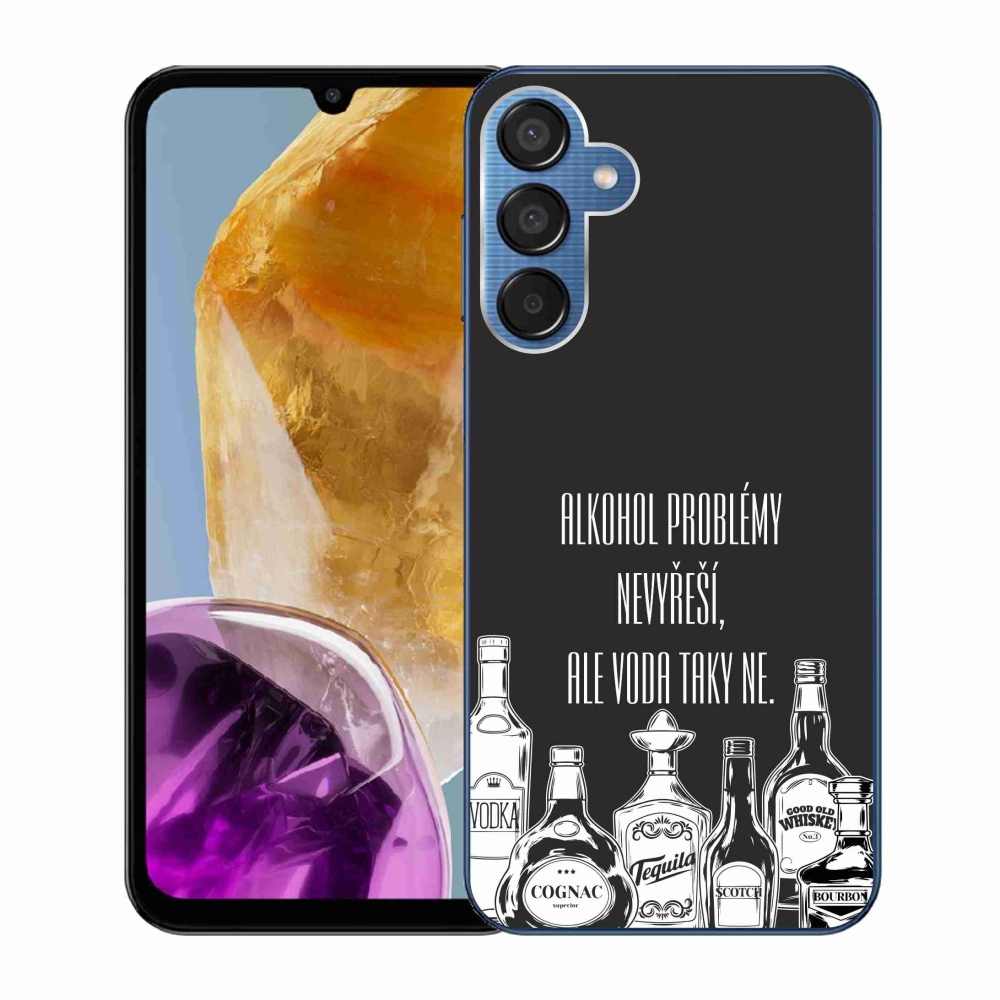 Gelový kryt mmCase na Samsung Galaxy M15 5G - vtipný text černé pozadí