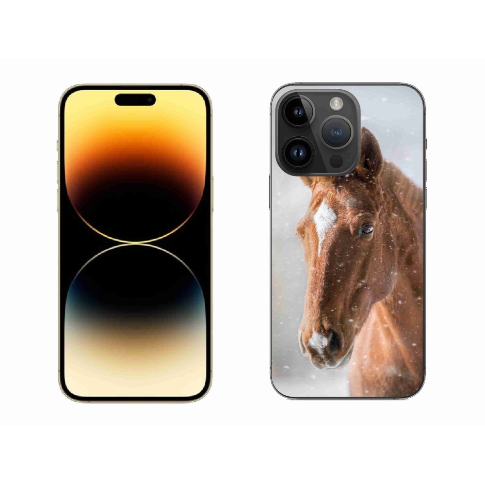Gelový kryt mmCase na iPhone 14 Pro Max - hnědý kůň 2