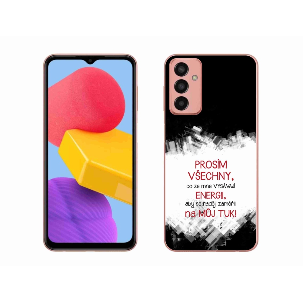 Gelový kryt mmCase na Samsung Galaxy M13 - vtipný text 1 červený
