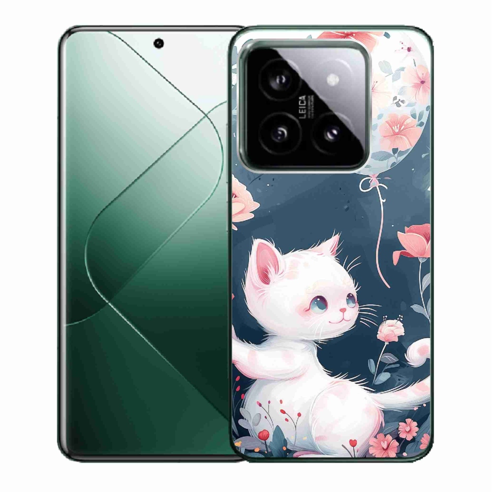 Gelový kryt mmCase na Xiaomi 14 - kotě s balónkem