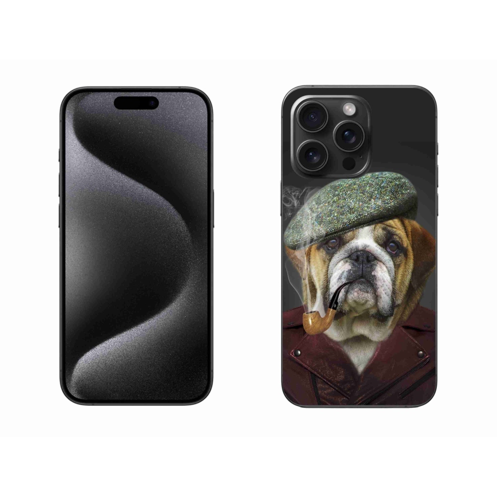 Gelový kryt mmCase na iPhone 15 Pro Max - pes s fajfkou