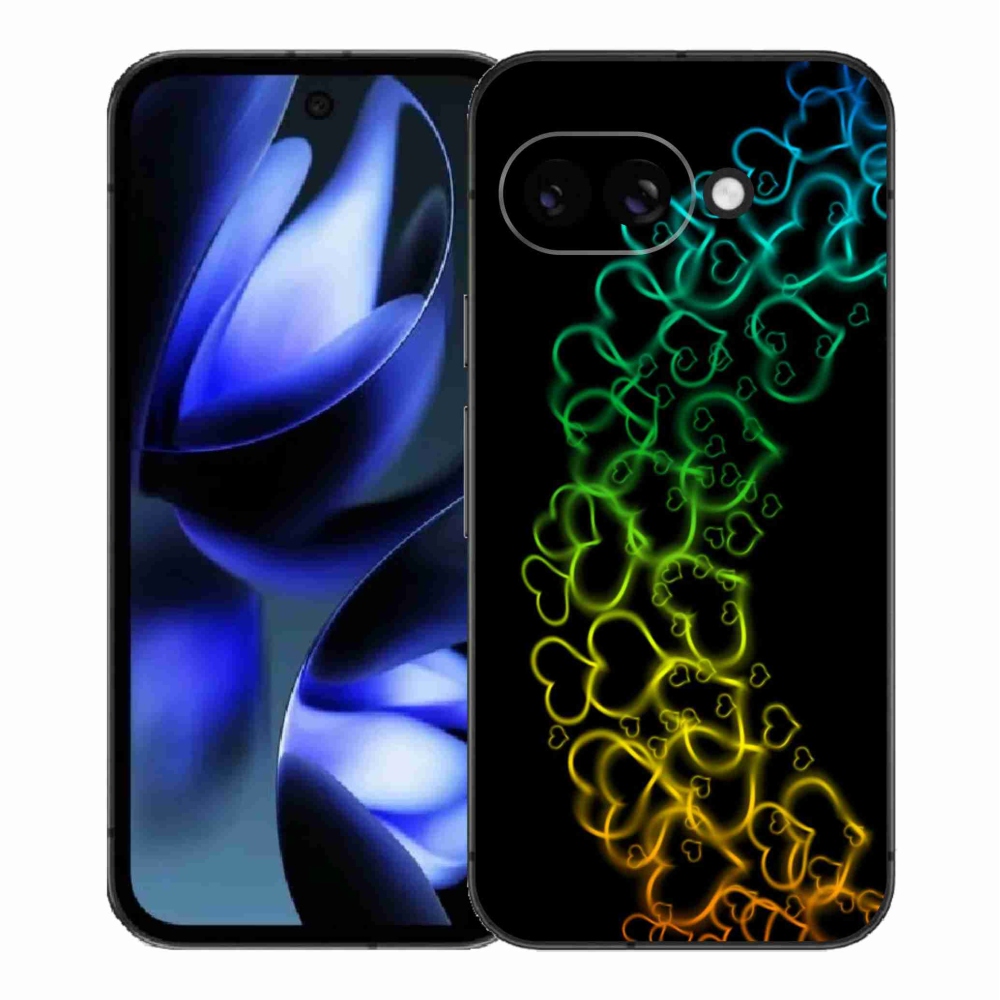 Gelový kryt mmCase na Google Pixel 9a - barevná srdíčka