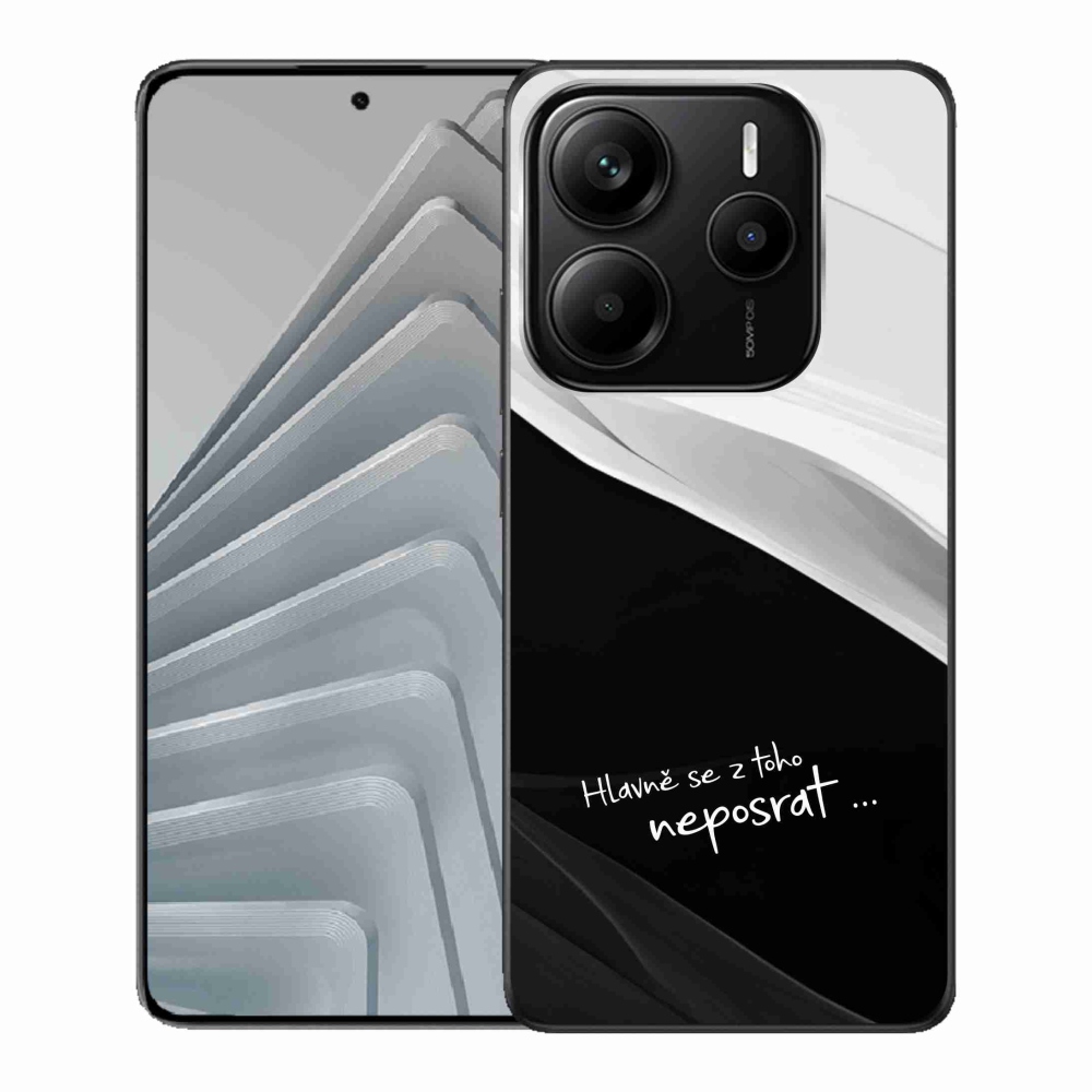 Gelový kryt mmCase na Xiaomi Redmi Note 14 5G - vtipný text 13 černobílé pozadí