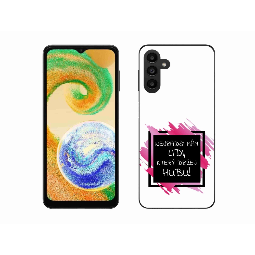 Gelový kryt mmCase na Samsung Galaxy A04s (164.7x76.7x9.1mm) - vtipný text 7 černobílé pozadí