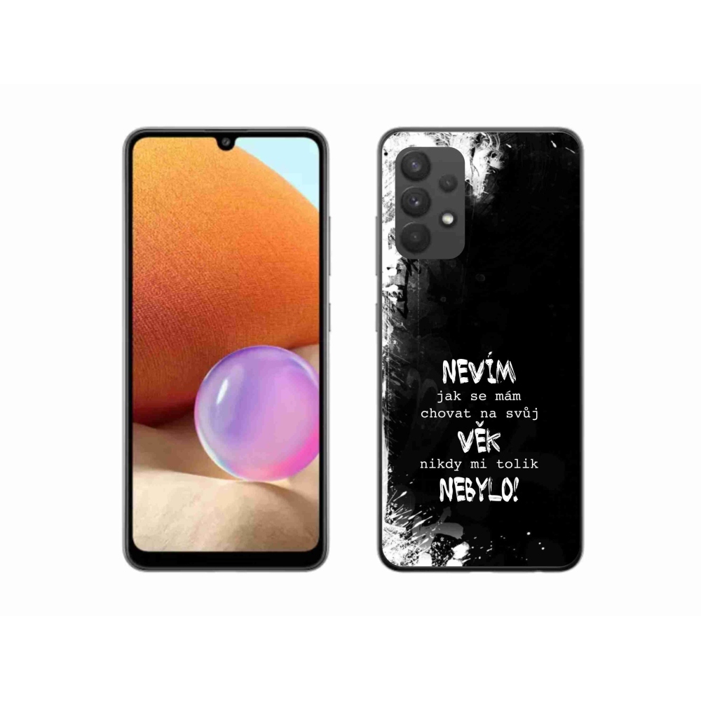 Gelový kryt mmCase na Samsung Galaxy A32 4G - vtipný text 14 černé pozadí