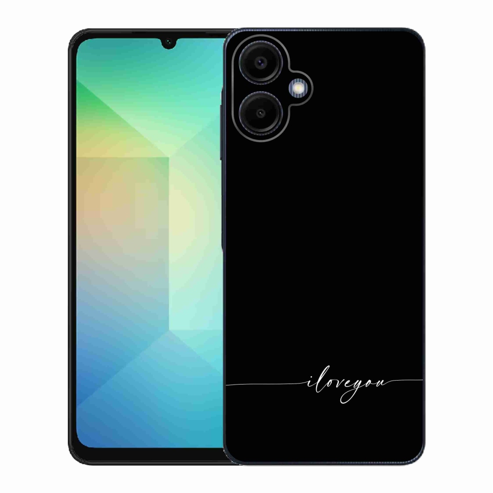 Gelový kryt mmCase na Samsung Galaxy A06 4G - I love you černé pozadí