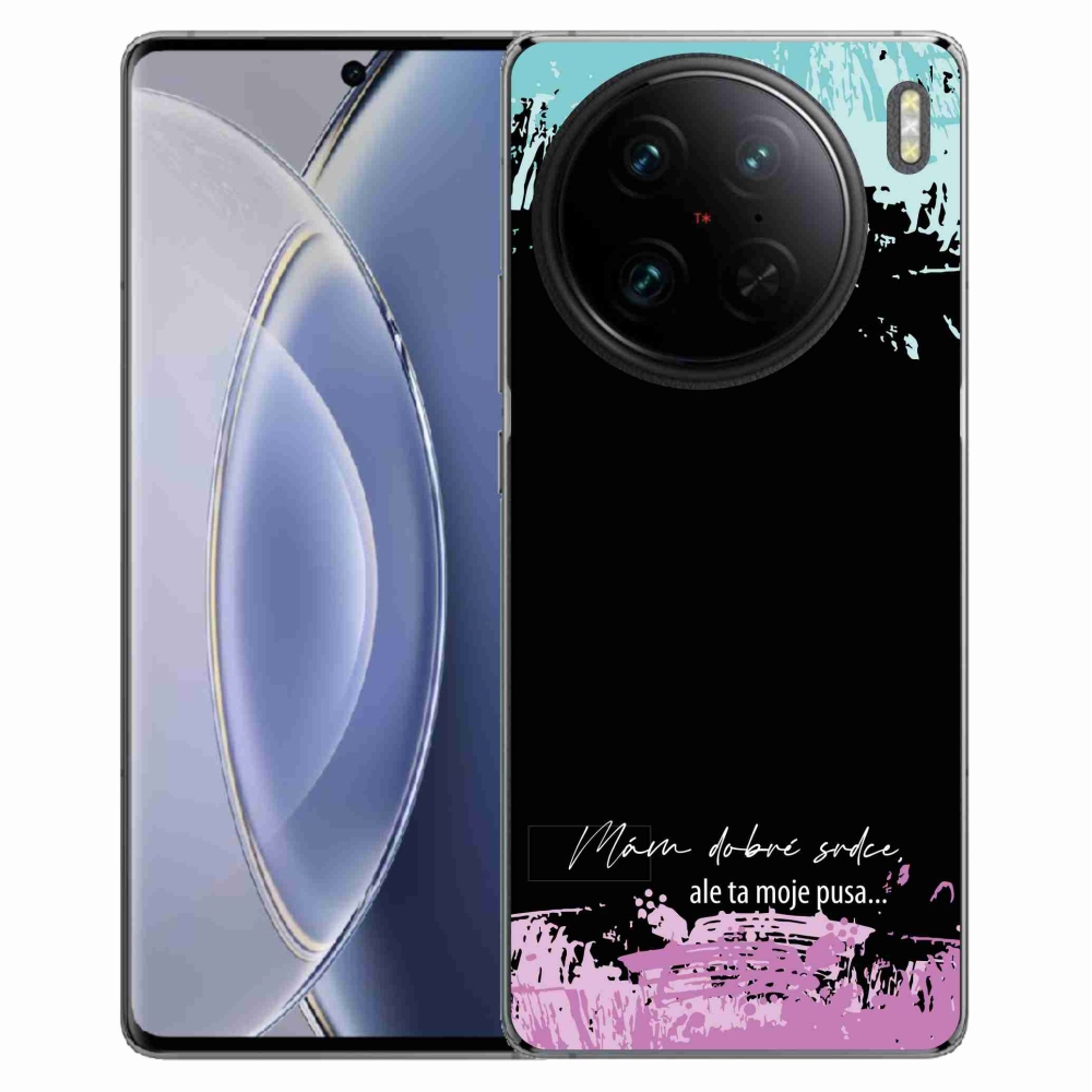 Gelový kryt mmCase na Vivo X90 Pro - vtipný text 3 černé pozadí
