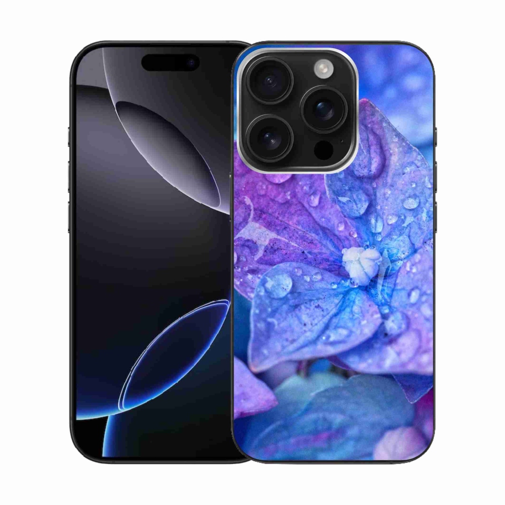 Gelový kryt mmCase na iPhone 16 Pro - fialový květ