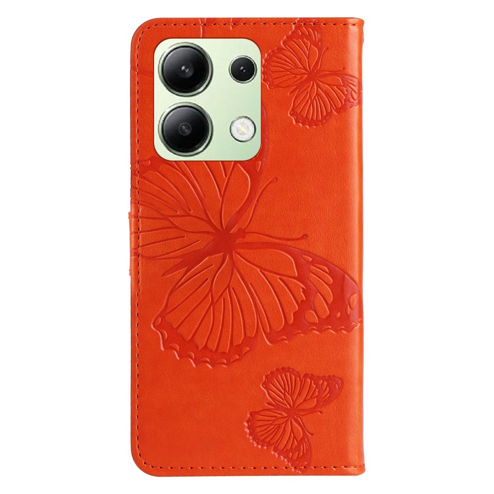 Big Butterfly knížkové pouzdro na Xiaomi Redmi Note 13 - oranžové