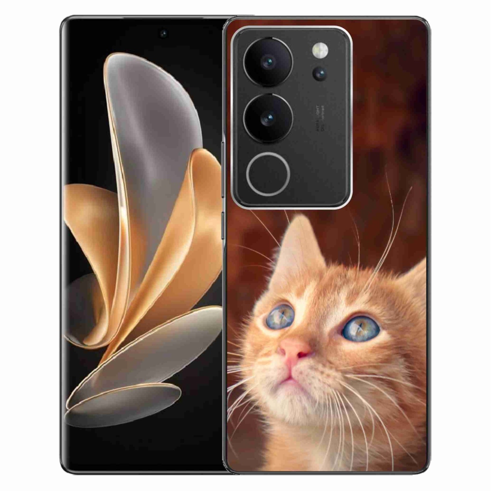 Gelový kryt mmCase na Vivo V29 5G - motýl a kotě