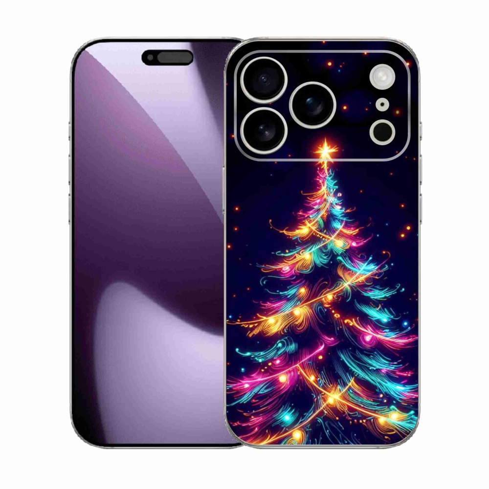 Gelový kryt mmCase na iPhone 17 Pro - neonový vánoční stromek