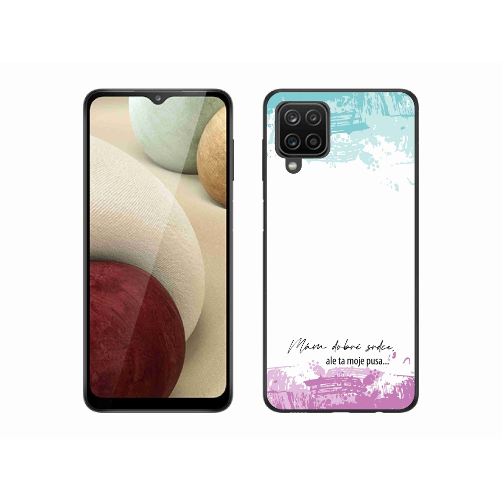 Gelový kryt mmCase na Samsung Galaxy A12 - vtipný text 3 bílé pozadí