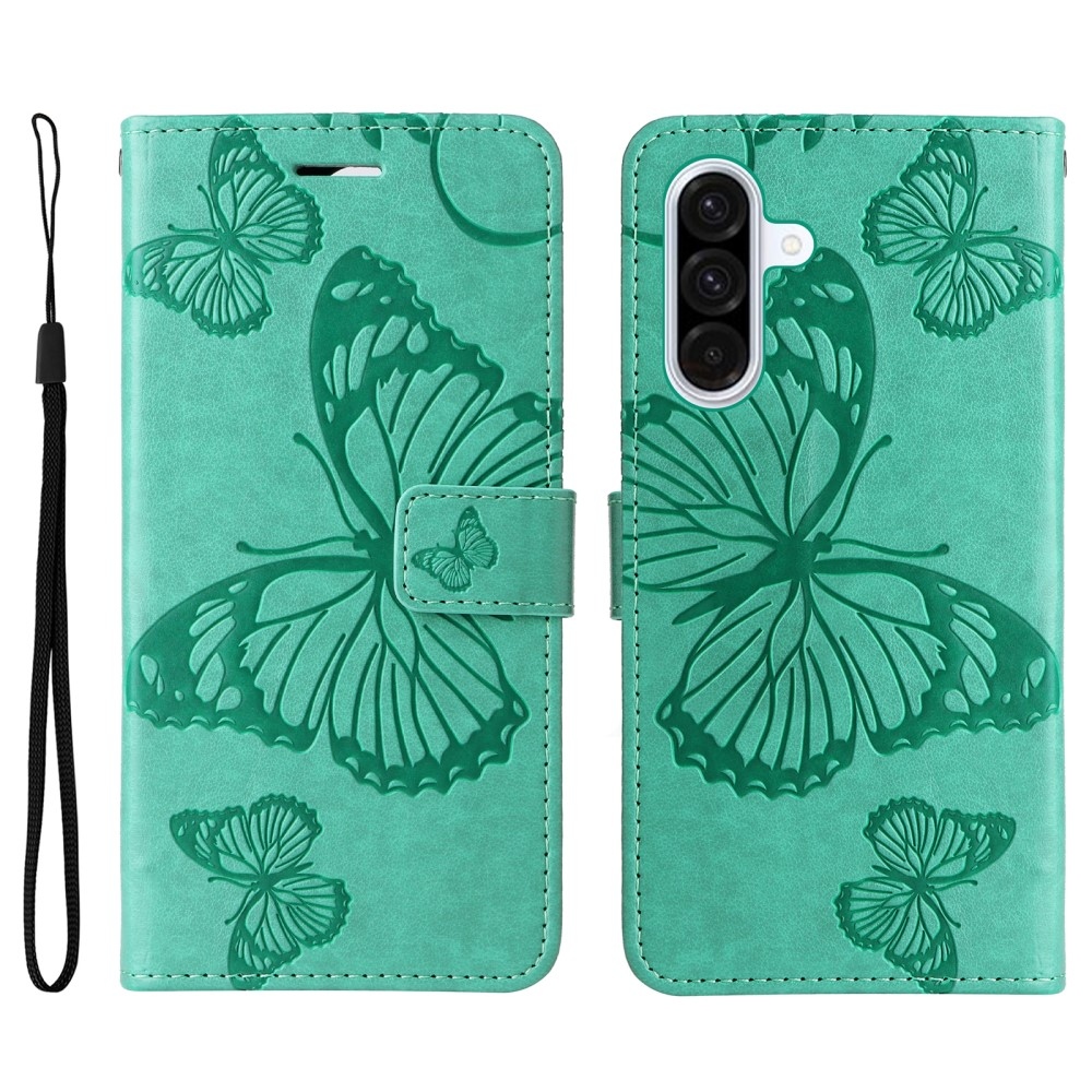 Big Butterfly knížkové pouzdro na Samsung Galaxy A36 5G - modrozelené