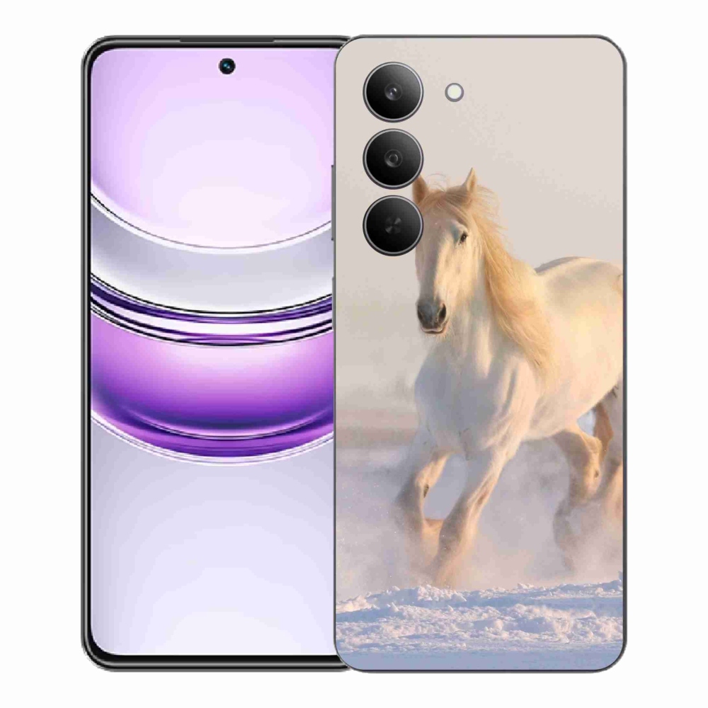 Gelový kryt mmCase na Realme 14x 5G - kůň ve sněhu