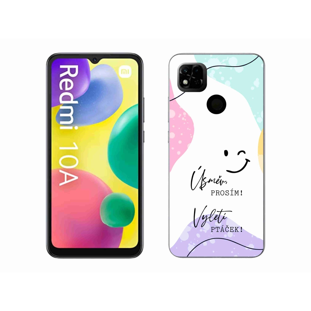 Gelový kryt mmCase na Xiaomi Redmi 10A - vtipný text 4 bílé pozadí
