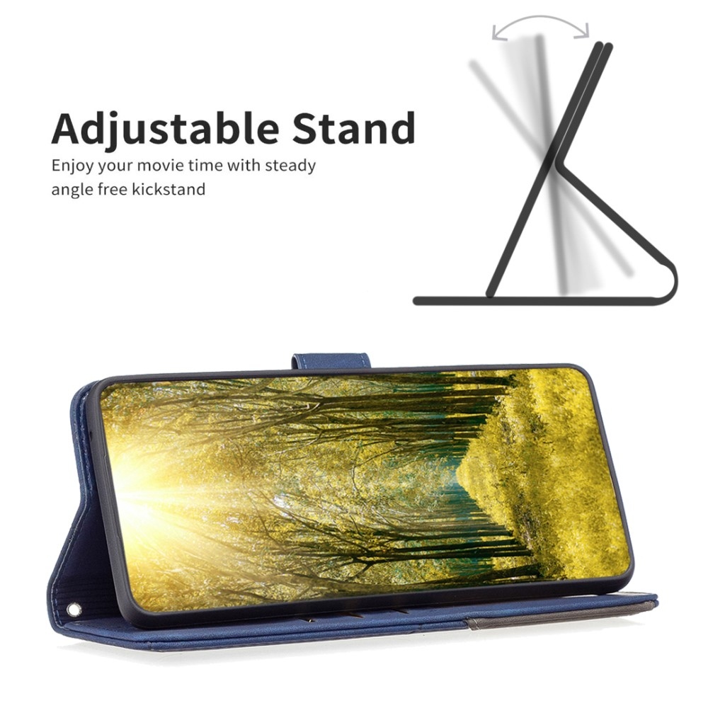 BINFEN knížkové pouzdro na Samsung Galaxy M55 5G - modré