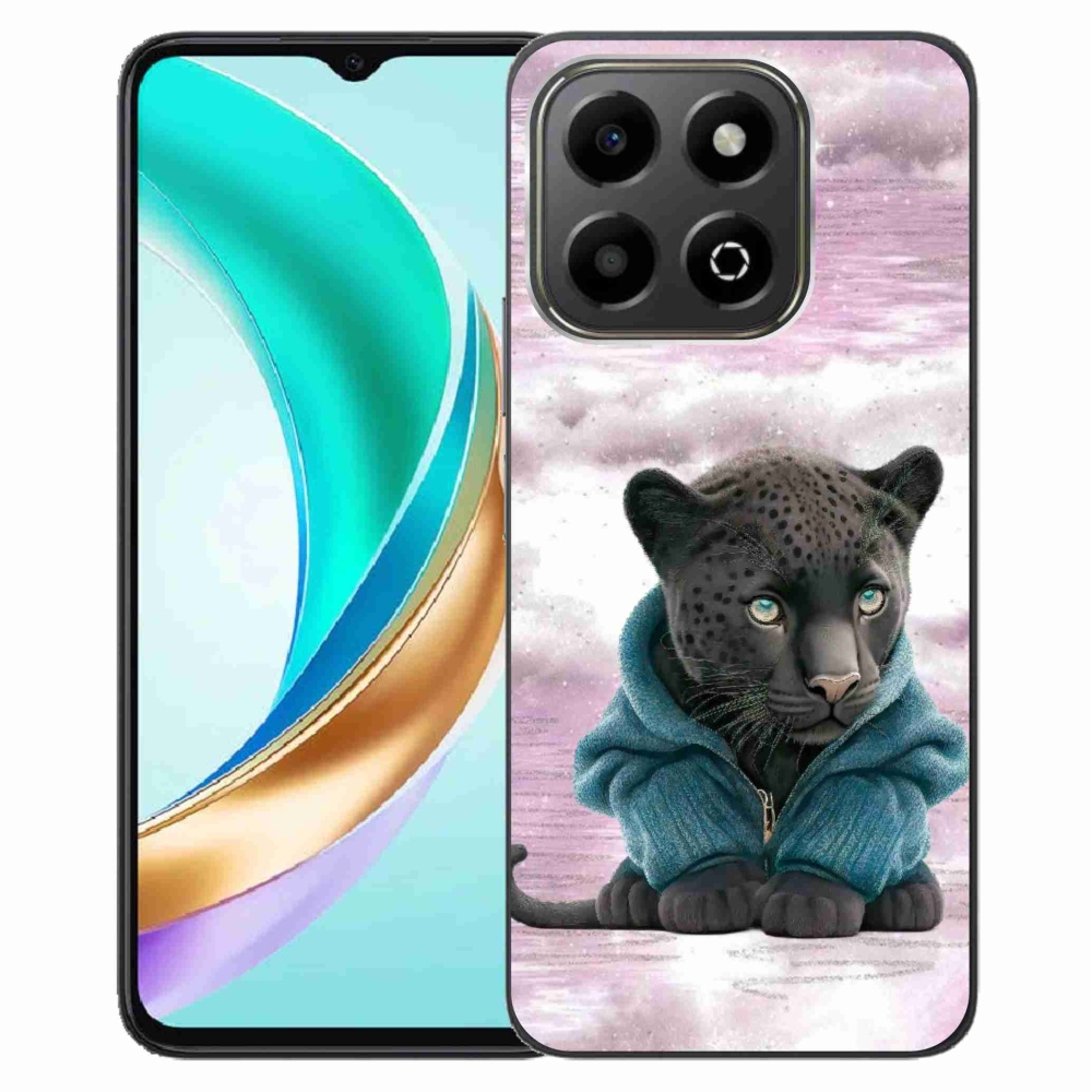 Gelový kryt mmCase na Honor X6b - černý panter ve svetru