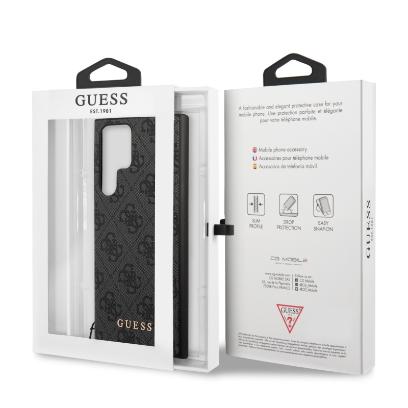 Guess 4G Charm Zadní Kryt pro Samsung Galaxy S24 Ultra Grey