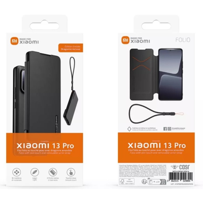 Made for Xiaomi Book Pouzdro s Poutkem pro Xiaomi 13 Pro Black